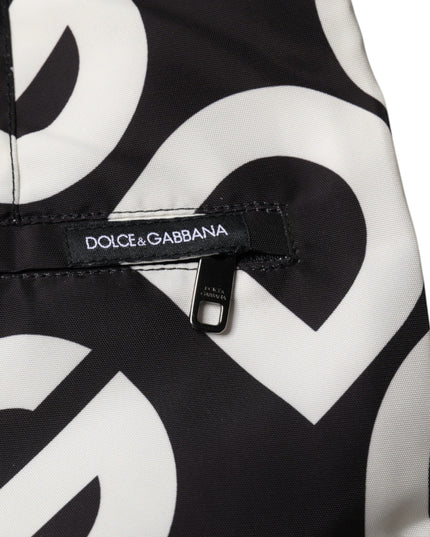 Dolce & Gabbana Black White Logo Beachwear Shorts Swimwear