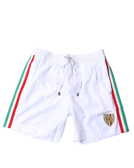 Dolce & Gabbana White Stripes Beachwear Shorts 2 Pc Swimwear