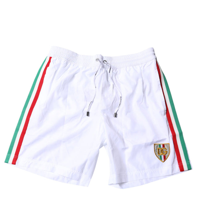 Dolce & Gabbana White Stripes Beachwear Shorts 2 Pc Swimwear