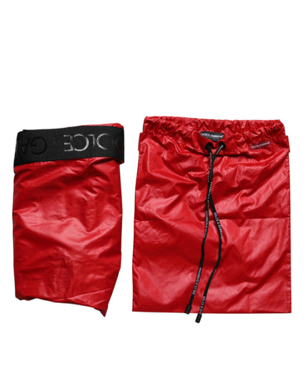 Dolce & Gabbana Red Polyester Beachwear Shorts 2Pc Swimwear