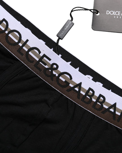 Dolce & Gabbana Black Cotton Stretch Regular Boxer Underwear
