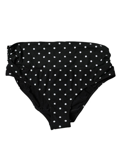 Dolce & Gabbana Black Polka Dot Swimsuit Bikini Bottom Swimwear