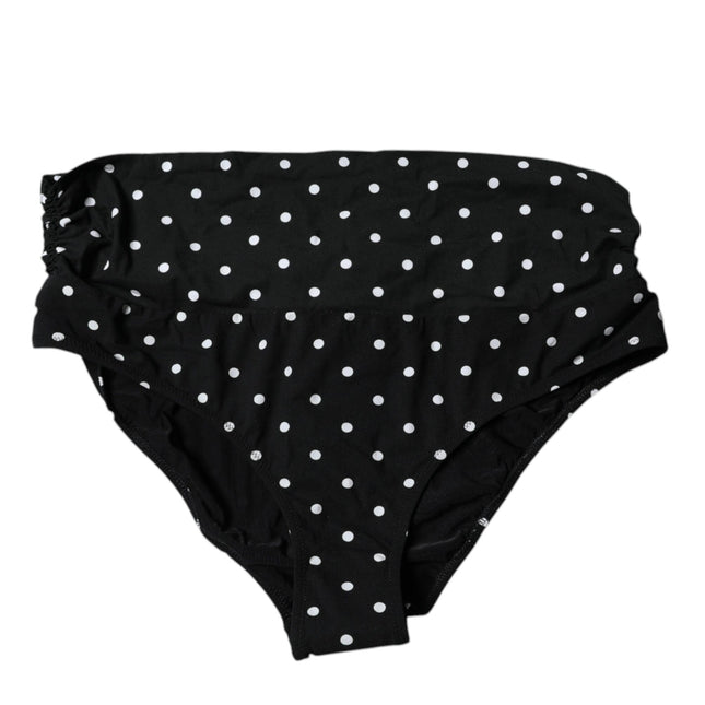 Dolce & Gabbana Black Polka Dot Swimsuit Bikini Bottom Swimwear