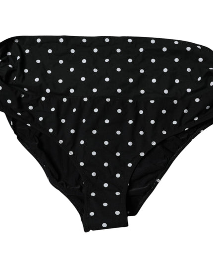 Dolce & Gabbana Black Polka Dot Swimsuit Bikini Bottom Swimwear