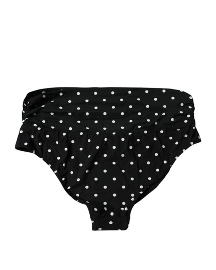 Dolce & Gabbana Black Polka Dot Swimsuit Bikini Bottom Swimwear