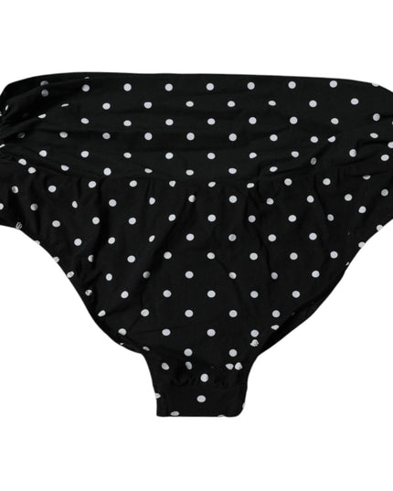 Dolce & Gabbana Black Polka Dot Swimsuit Bikini Bottom Swimwear