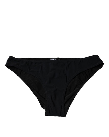 Dolce & Gabbana Black Nylon Stretch Mid Waist Panty Underwear