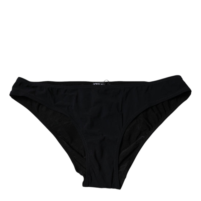 Dolce & Gabbana Black Nylon Stretch Mid Waist Panty Underwear