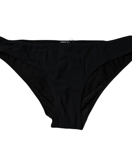 Dolce & Gabbana Black Nylon Stretch Mid Waist Panty Underwear