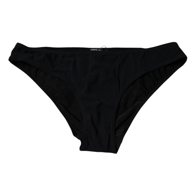 Dolce & Gabbana Black Nylon Stretch Mid Waist Panty Underwear