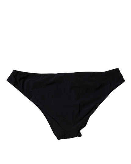 Dolce & Gabbana Black Nylon Stretch Mid Waist Panty Underwear