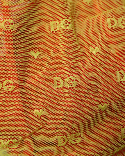 Dolce & Gabbana Red Yellow Tulle Mid Waist Panty Underwear