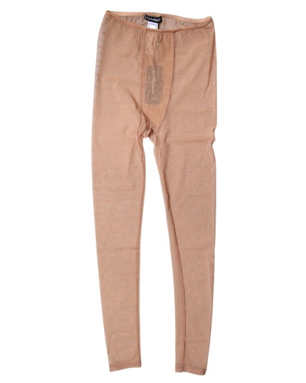 Dolce & Gabbana Nude Beige Logo Lace Lingerie Pants Underwear