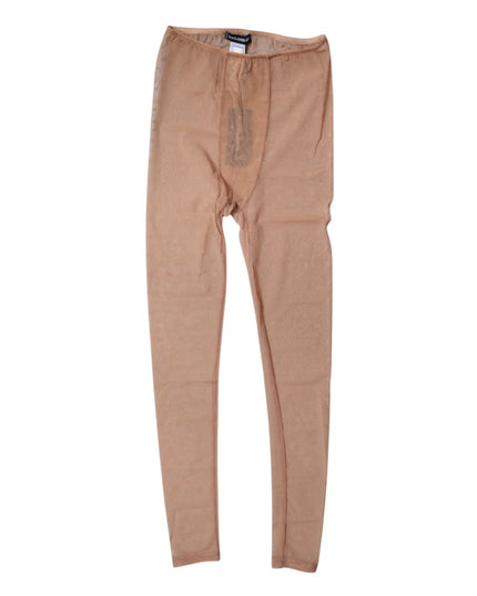 Dolce & Gabbana Nude Beige Logo Lace Lingerie Pants Underwear