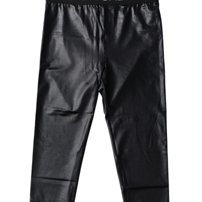 Dolce & Gabbana Black Logo Nylon Cropped Tights Pants Underwear
