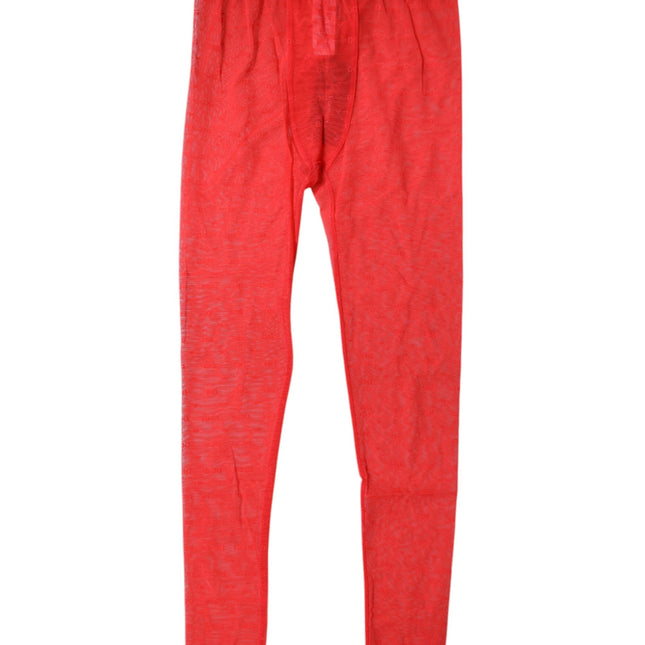 Dolce & Gabbana Red Logo Lace Lingerie Tight Pants Underwear