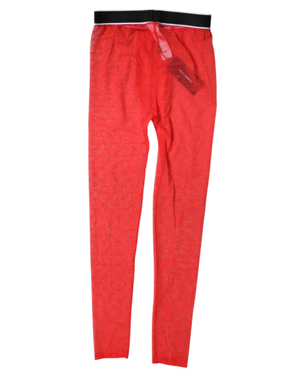 Dolce & Gabbana Red Logo Lace Lingerie Tight Pants Underwear
