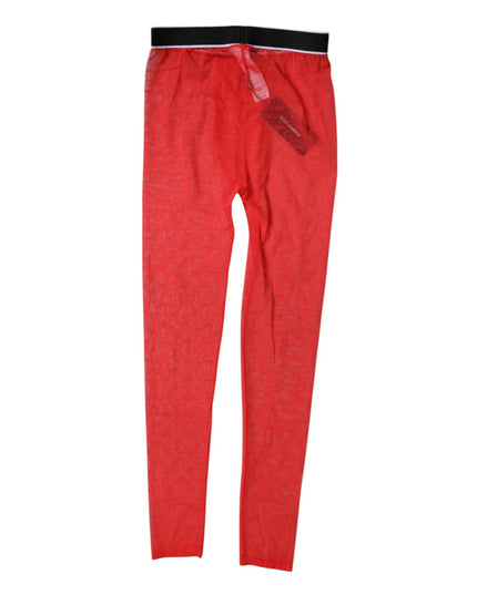 Dolce & Gabbana Red Logo Lace Lingerie Tight Pants Underwear