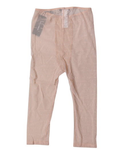 Dolce & Gabbana Beige Logo Lace Lingerie Cropped Tights Underwear