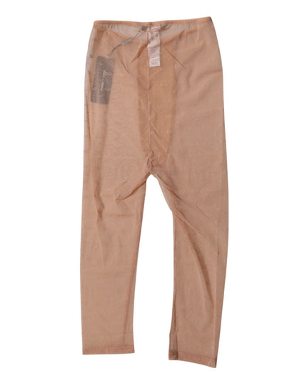 Dolce & Gabbana Brown Logo Lace Lingerie Cropped Tight Underwear