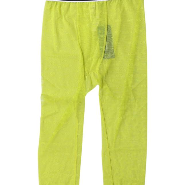 Dolce & Gabbana Green DG Logo Nylon Cropped Tights Underwear