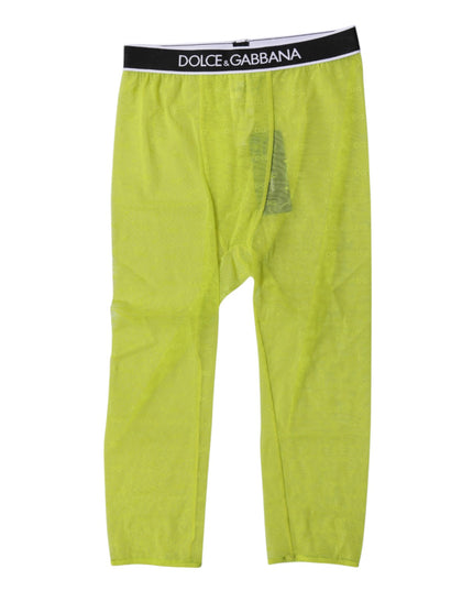 Dolce & Gabbana Green DG Logo Nylon Cropped Tights Underwear