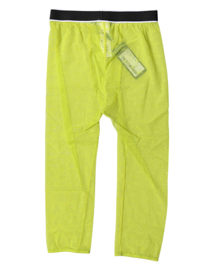 Dolce & Gabbana Green DG Logo Nylon Cropped Tights Underwear