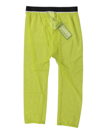 Dolce & Gabbana Green DG Logo Nylon Cropped Tights Underwear