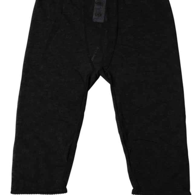 Dolce & Gabbana Black Logo Lace Lingerie Cropped Tight Underwear