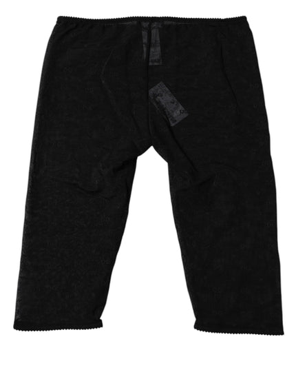 Dolce & Gabbana Black Logo Lace Lingerie Cropped Tight Underwear