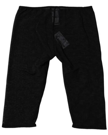 Dolce & Gabbana Black Logo Lace Lingerie Cropped Tight Underwear