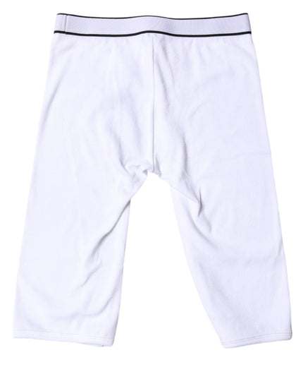 Dolce & Gabbana White Logo Cotton Cropped Tights Underwear