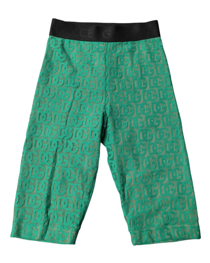 Dolce & Gabbana Green Logo Monogram Cropped Tights Underwear