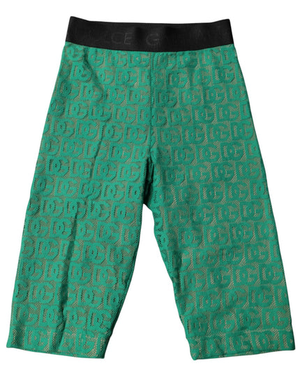 Dolce & Gabbana Green Logo Monogram Cropped Tights Underwear