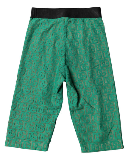 Dolce & Gabbana Green Logo Monogram Cropped Tights Underwear