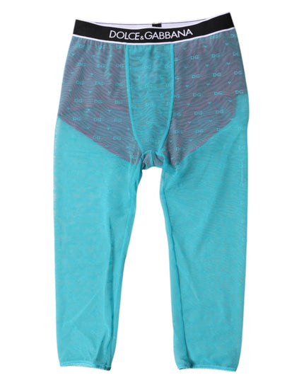 Dolce & Gabbana Blue Fuchsia Logo Lingerie Cropped Underwear