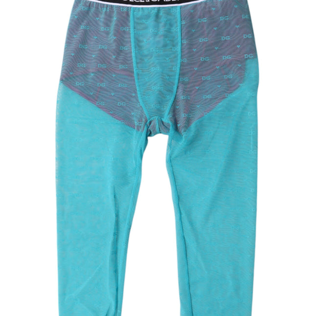 Dolce & Gabbana Blue Fuchsia Logo Lingerie Cropped Underwear