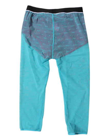 Dolce & Gabbana Blue Fuchsia Logo Lingerie Cropped Underwear