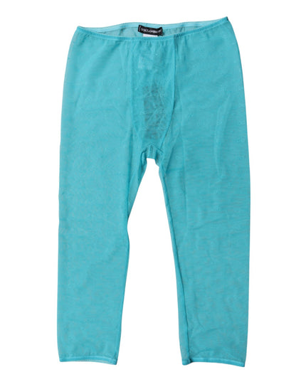 Dolce & Gabbana Blue Logo Lace Lingerie Cropped Tight Underwear