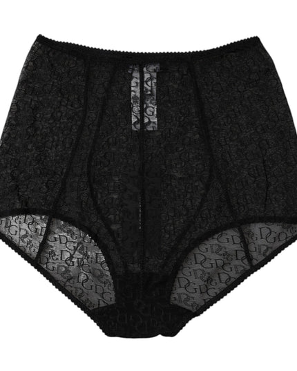 Dolce & Gabbana Black Logo Girdle High Waist Panty Underwear