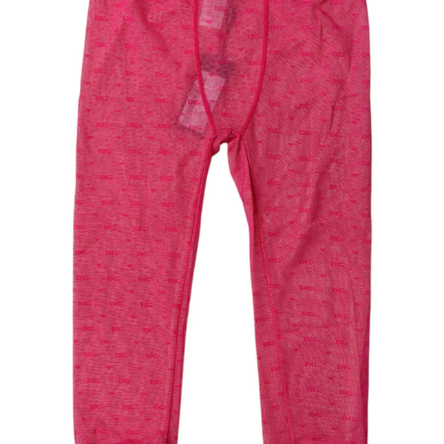 Dolce & Gabbana Fuchsia Logo Lace Lingerie Cropped Tight Underwear