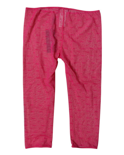 Dolce & Gabbana Fuchsia Logo Lace Lingerie Cropped Tight Underwear