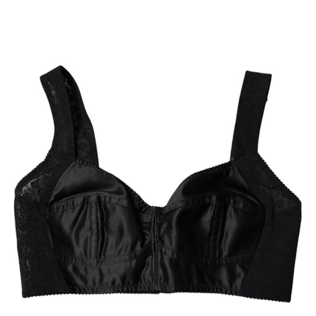Dolce & Gabbana Black Nylon Balconcino Brassiere Underwear