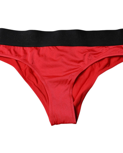 Dolce & Gabbana Red Nylon Stretch Mid Waist Panty Underwear