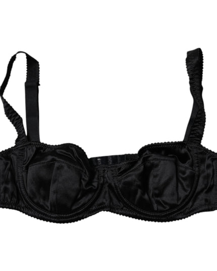 Dolce & Gabbana Black Silk Stretch Balconette Brassiere Underwear