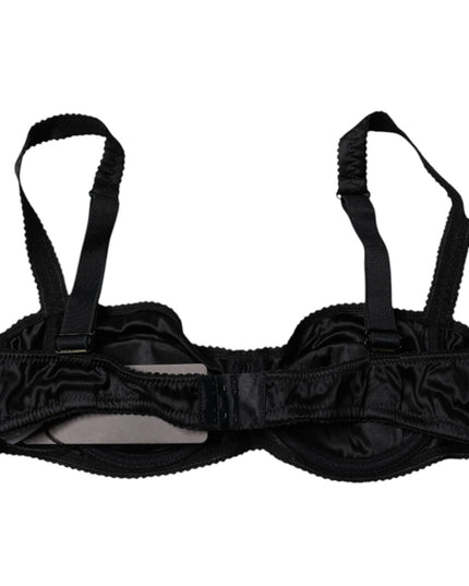 Dolce & Gabbana Black Silk Stretch Balconette Brassiere Underwear