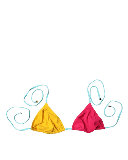 Dolce & Gabbana Multicolor Halter Beachwear Bikini Top Swimwear