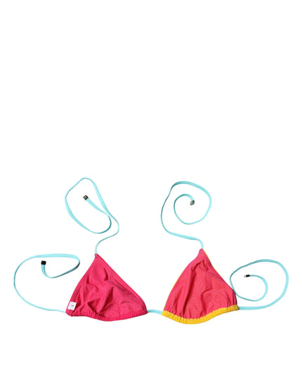 Dolce & Gabbana Multicolor Halter Beachwear Bikini Top Swimwear