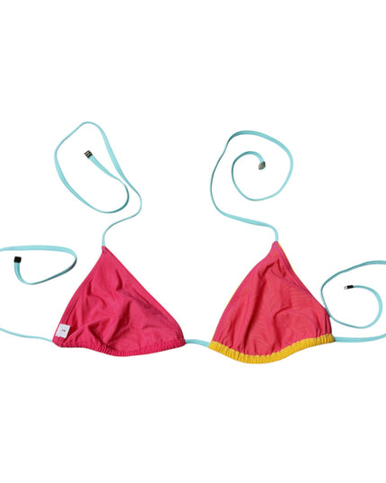 Dolce & Gabbana Multicolor Halter Beachwear Bikini Top Swimwear