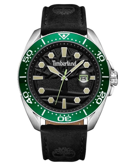 Timberland Black Leather Dress Watch